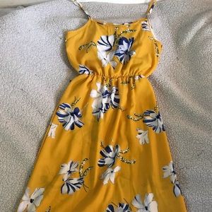 🌼💐Sunburst Yellow Floral Long Dress 🌼